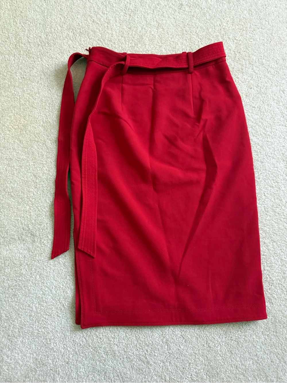 Banana Republic Red Pencil Skirt with Self-Tie Waist